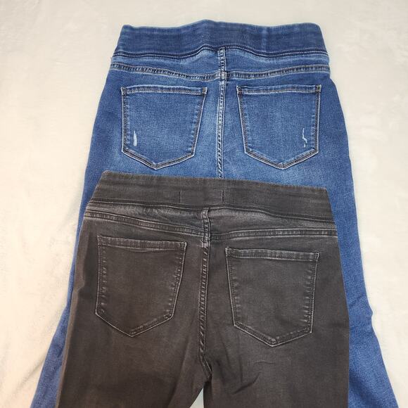 Old Navy Rockstar Jeggings Womens 8 2 Pairs Blue Black Ripped Destroyed Stretch - Picture 5 of 13